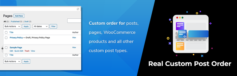 WordPress 自定义文章排序插件 Real Custom Post Order
